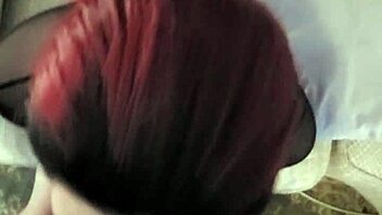 Shemale deepthroats daddy's cock swallows hot cum load