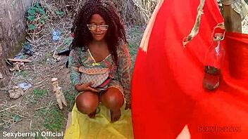 Slutty ebony wife bends over for intense doggystyle pounding