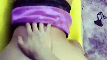 sexy latina nerd in lingerie teases muscular body homemade