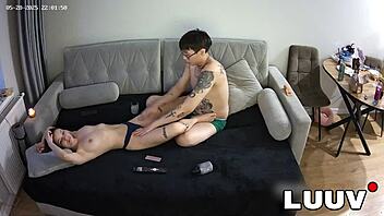 i love massaging xaner and grossy's natural tits in our private bedroom play