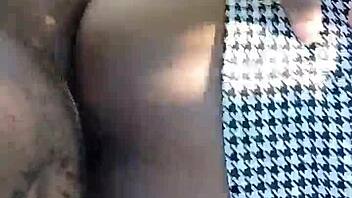 ebony beauty cums hairy in outdoor bushes