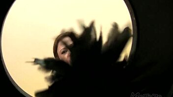 brunette cleaning lady slurps deep for sloppy facial cum