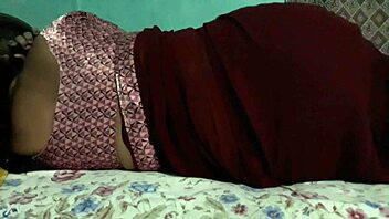 sanjana shows off her juicy ass curves in that tight maroon saree