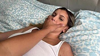 shh don't scream babe gets rough fucked next door