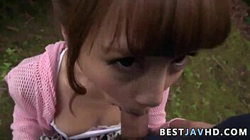 anna anjo gives messy outdoor blowjob on big cock 😘💦