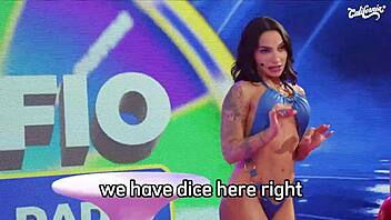 rafaela lima, that blonde babe, swallows giant cock with her latina friends