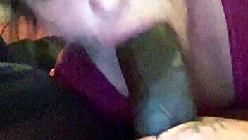 Watch me worship his huge cock with sloppy deepthroat and cum swallow