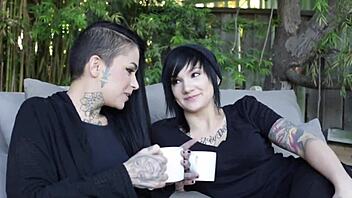 tattooed lesbos licking pussies wildly