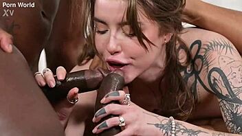 tattooed teacher savors cum after students' dp threesome