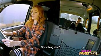 female fake taxi - cherry candle redhead driver wet for muscles and big dick! hot hardcore car sex!