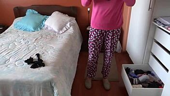 stepmom's hairy pussy milks cock moaning for huge cumshot