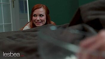 Russian redhead milf Clemence Audiard scissors petite Czech babe Katy Rose on Halloween