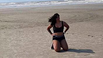 Creampied pussy leads to naked outdoor shower for nosy neighbors