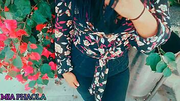 Petite Latina Milf Fucks for Cash in Wild Street Cowgirl Creampie