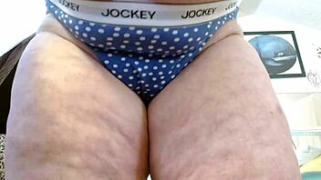 dawnskye1962 flaunts curves fuzzy pussy and thong in panty parade