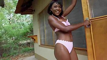 Sexy Black Babe Sloppy Deepthroats White Monster Cock