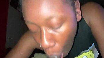 Oh teen neighbor, your sloppy deepthroat ebony blowjob ends in creampie!