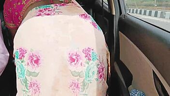 desi aunty moans dirty in steamy car hardcore fuck