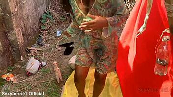 Slutty ebony wife bends over for intense doggystyle pounding