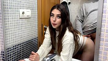 Landlord Fucks Horny Petite Latina Doggystyle In Bathroom Quick!