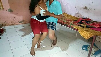Indian girlfriend rides boyfriend's big cock hardcore style