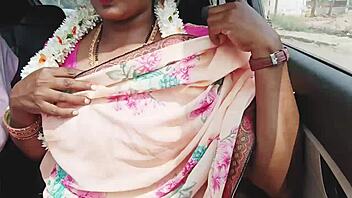 desi aunty moans dirty in steamy car hardcore fuck