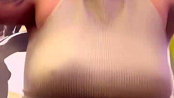 Gym sweat soaks see-through shirt teasing wet pussy curves
