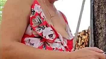 mature blonde milf orgasms rubbing natural big tits