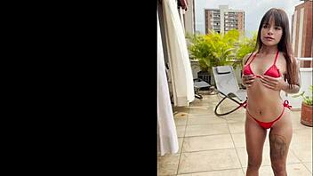 cute colombian latina slut's first huge creampie casting