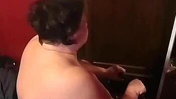 big ass milf orgasms wildly on vibrating dildo chair ride