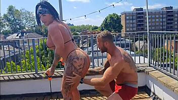 Dude after gym my muscular milf pal deepthroats and squirts from hard fuck