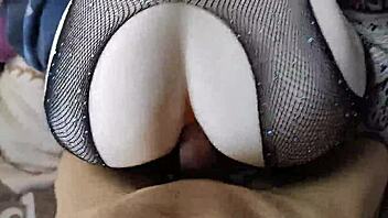 passionately sliding deep into her huge oiled ass as she moans wildly begging for more