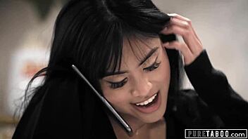 ember snow begs for rough interracial creampie fucks