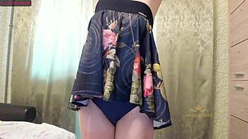 Passionate Brunette Milf Angela Dances Red Pantyhose Seduction