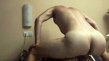 skinny fishnet cowgirl takes deep anal pussy dick