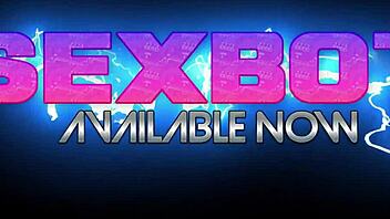 blonde big tits milf emily rides machine sexbot wildly