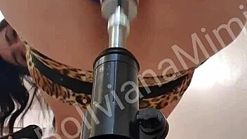 Sex machine pounds Latina pussy hard in kitchen frenzy