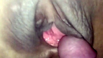 pretty shaved slut endures blowbang before creampie banging