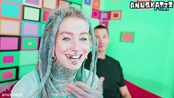 Why goth pornstar gags on big dick before atm facial?