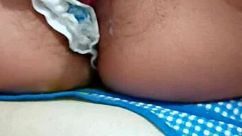 young teen babe masturbates her pussy intimately alone