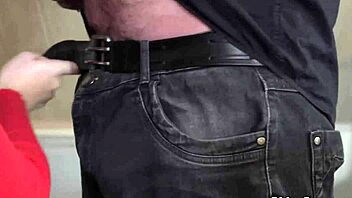 puffy nipple teen sucks old man's cock then rides grandpa hard