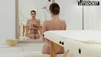 busty ukrainian milf josephine jackson gets sensually fucked by masseur in erotic close-up with cum on natural tits