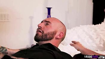 Lilly Lit grinds tight pussy riding Stirling's rock hard cock