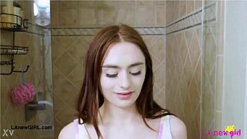 cute petite slut showers before steamy solo tease