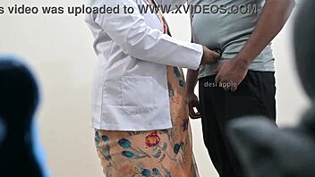 doctor examines big indian patient cock hospital checkup