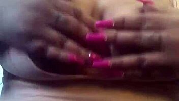 curvy ebony milf teases nasty titie nipple play homemade