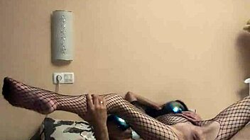 skinny fishnet cowgirl takes deep anal pussy dick