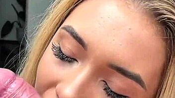 petite blonde screams pov cum facial doggy blast