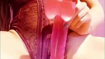 beautiful petite streamer moans orgasming with dildo in leaked wet pussy pack