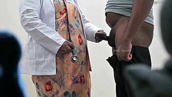 doctor examines big indian patient cock hospital checkup